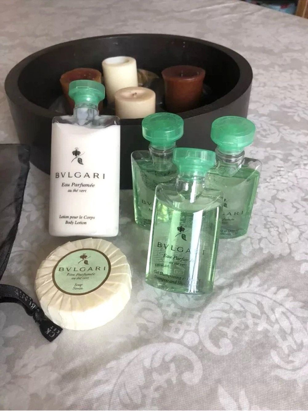 BVLGARI Eau Parfumée au thé vert Mini Bath Set